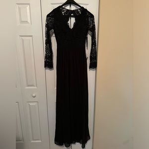 Lulus black long backless dress